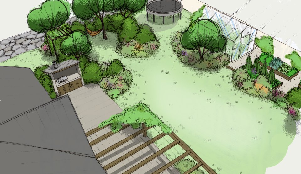 Dessin d'un jardin