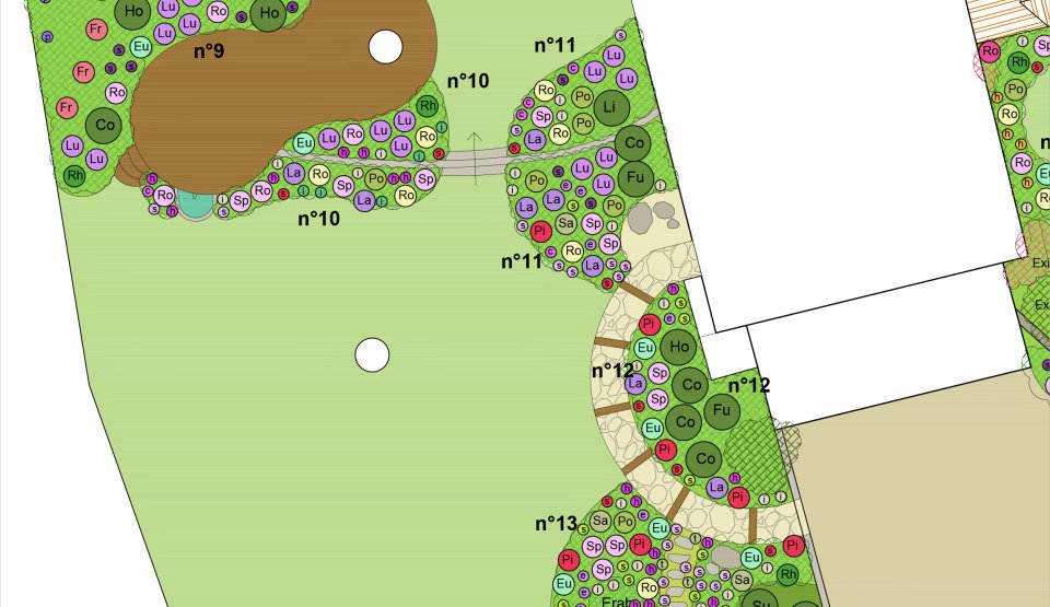 Plan de plantation d'un jardin conçu par une architecte paysagiste dans les Alpes de Haute Provence 04