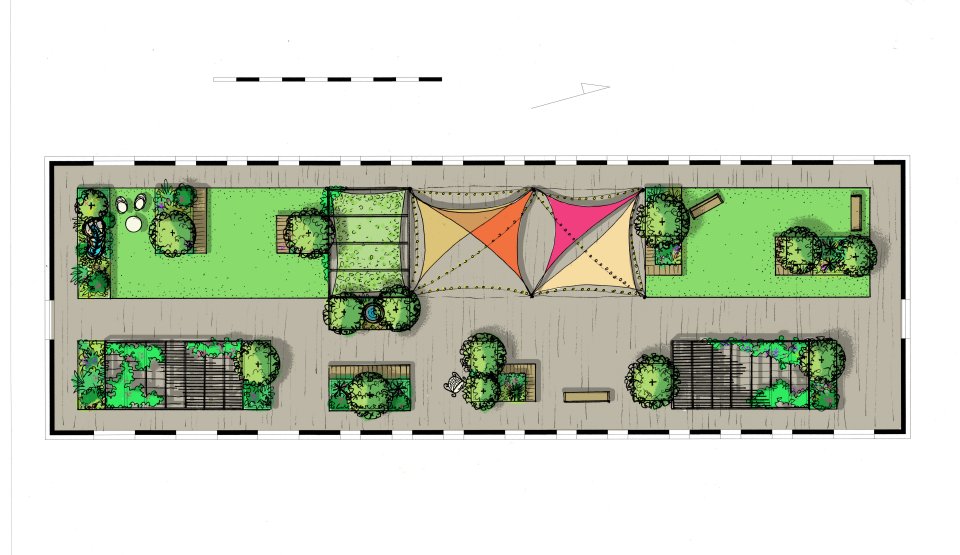 plan du jardin thérapeutique de l'hôpital de Gap