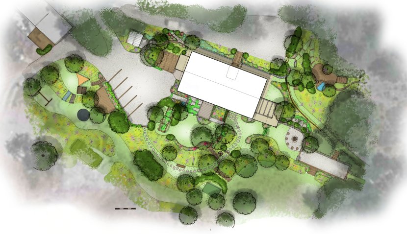 Plan des extérieurs d'un gite à la ferme