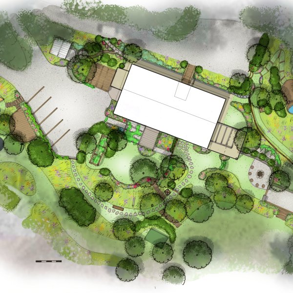 Plan des extérieurs d'un gite à la ferme